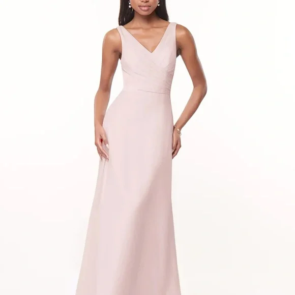 Azazie | Dresses | Azazie Light Pink Maxi Dress | Poshmark